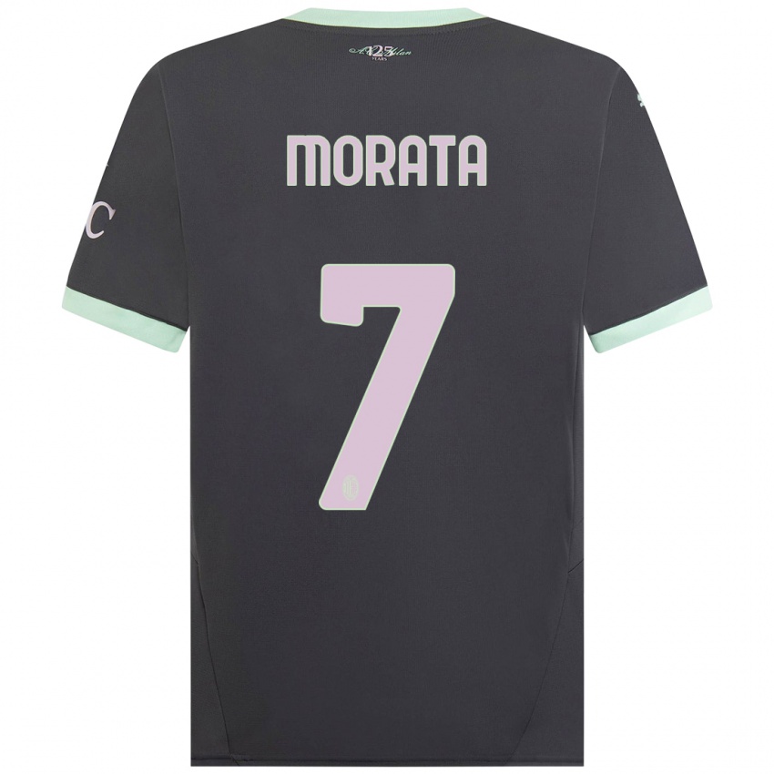 Criança Camisola Alvaro Morata #7 Cinzento Terceiro 2024/25 Camisa