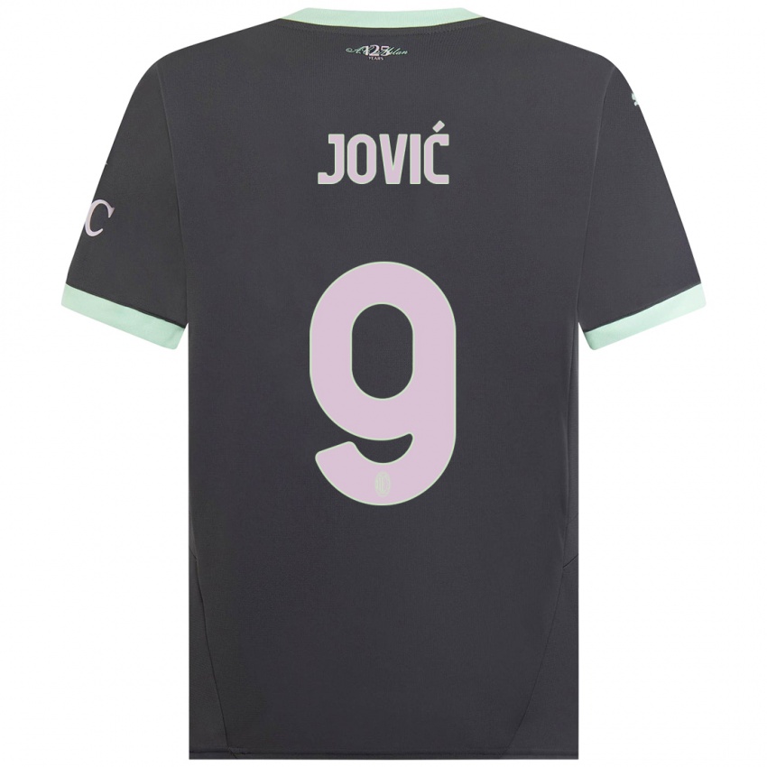 Criança Camisola Luka Jovic #9 Cinzento Terceiro 2024/25 Camisa