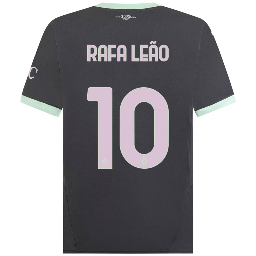 Criança Camisola Rafael Leao #10 Cinzento Terceiro 2024/25 Camisa