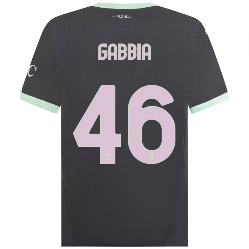 Criança Camisola Matteo Gabbia #46 Cinzento Terceiro 2024/25 Camisa