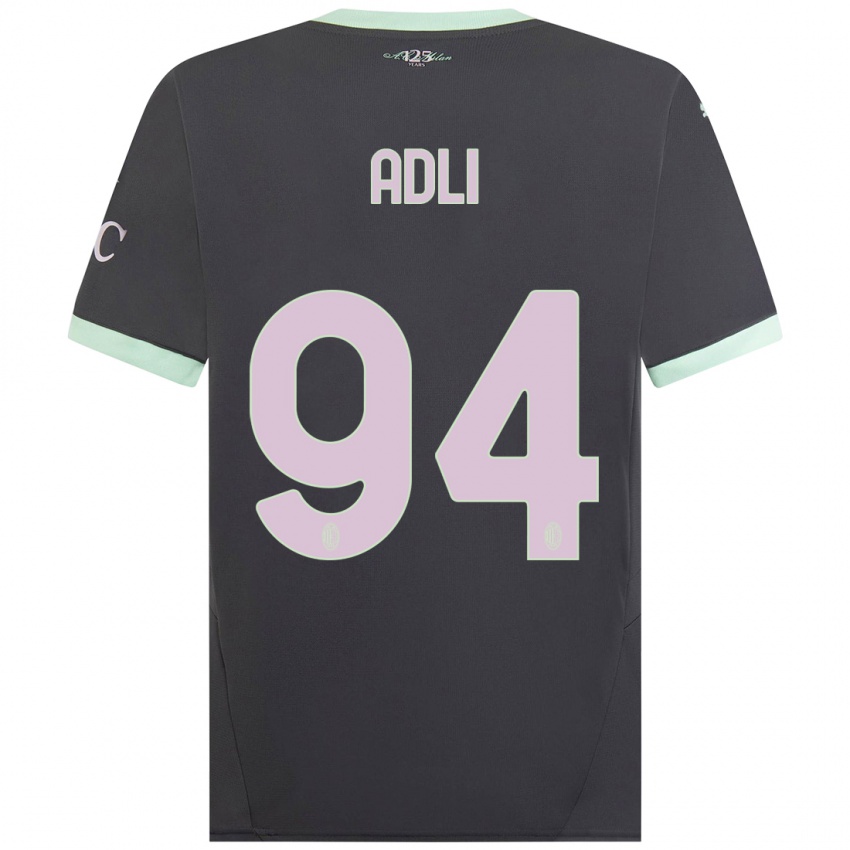 Criança Camisola Yacine Adli #94 Cinzento Terceiro 2024/25 Camisa