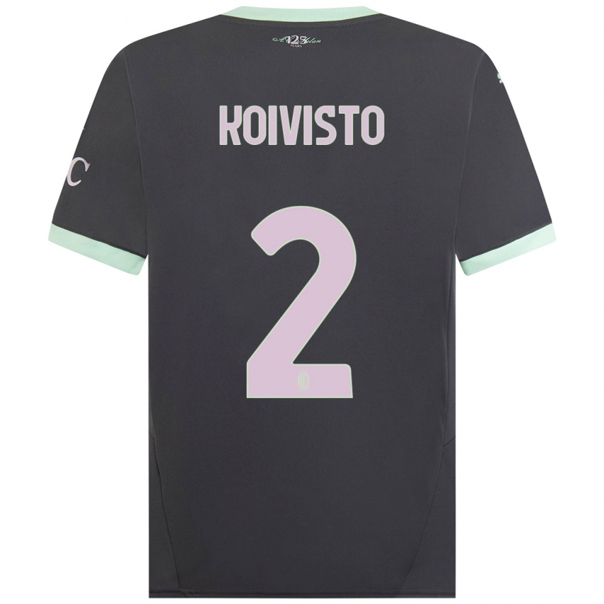 Criança Camisola Emma Koivisto #2 Cinzento Terceiro 2024/25 Camisa