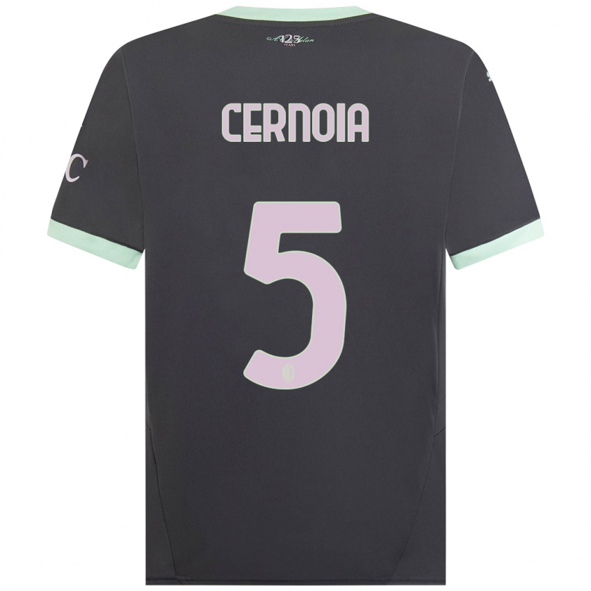 Criança Camisola Valentina Cernoia #5 Cinzento Terceiro 2024/25 Camisa