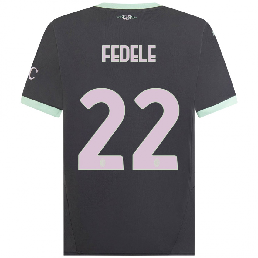 Criança Camisola Noemi Fedele #22 Cinzento Terceiro 2024/25 Camisa