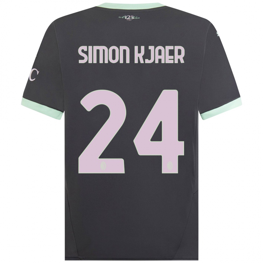 Criança Camisola Simon Kjaer #24 Cinzento Terceiro 2024/25 Camisa