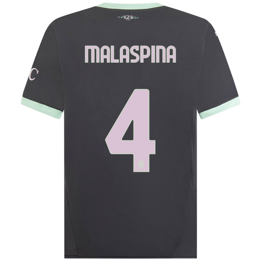 Criança Camisola Mattia Malaspina #4 Cinzento Terceiro 2024/25 Camisa