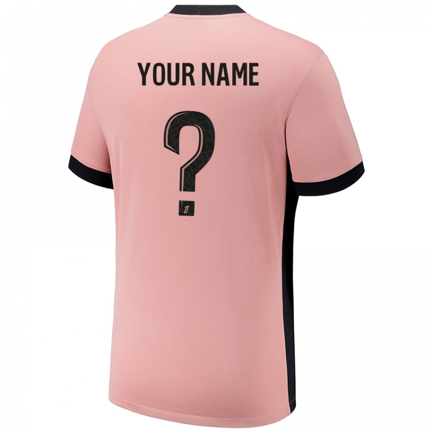 Criança Camisola Seu Nome #0 Rosa Ferrugem Terceiro 2024/25 Camisa