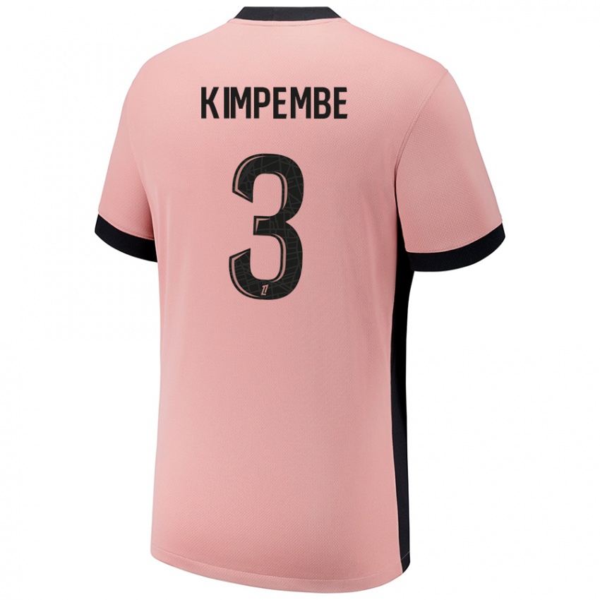 Criança Camisola Presnel Kimpembe #3 Rosa Ferrugem Terceiro 2024/25 Camisa