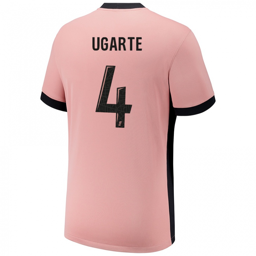 Criança Camisola Manuel Ugarte #4 Rosa Ferrugem Terceiro 2024/25 Camisa