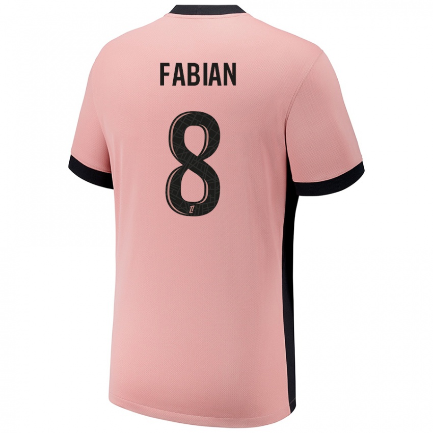 Criança Camisola Fabián Ruiz #8 Rosa Ferrugem Terceiro 2024/25 Camisa