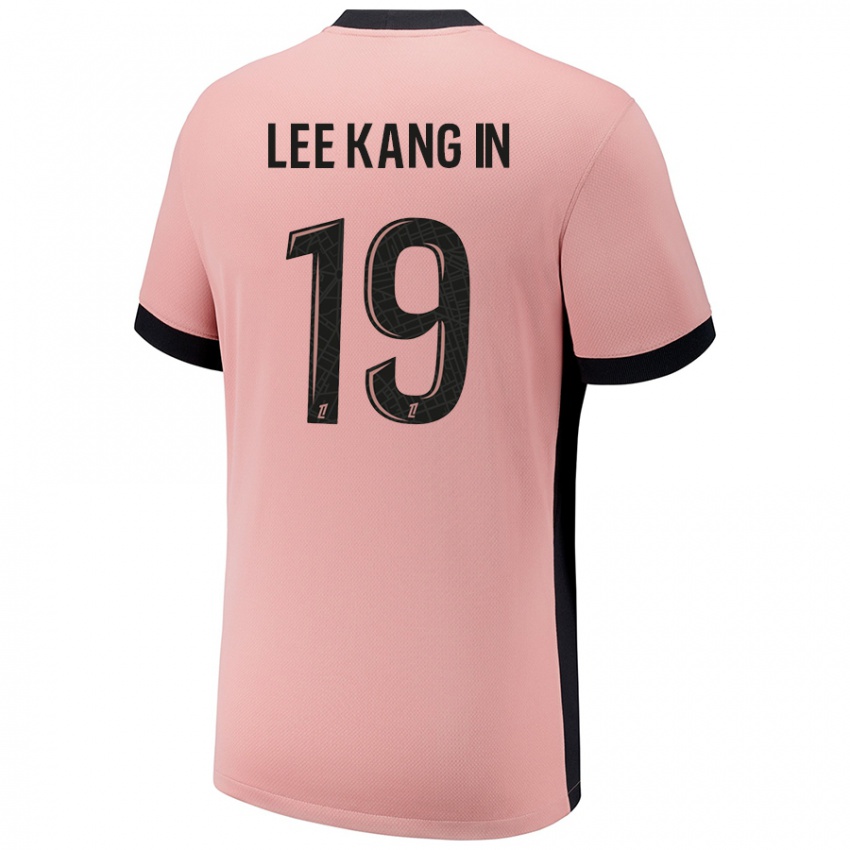 Criança Camisola Kang-In Lee #19 Rosa Ferrugem Terceiro 2024/25 Camisa