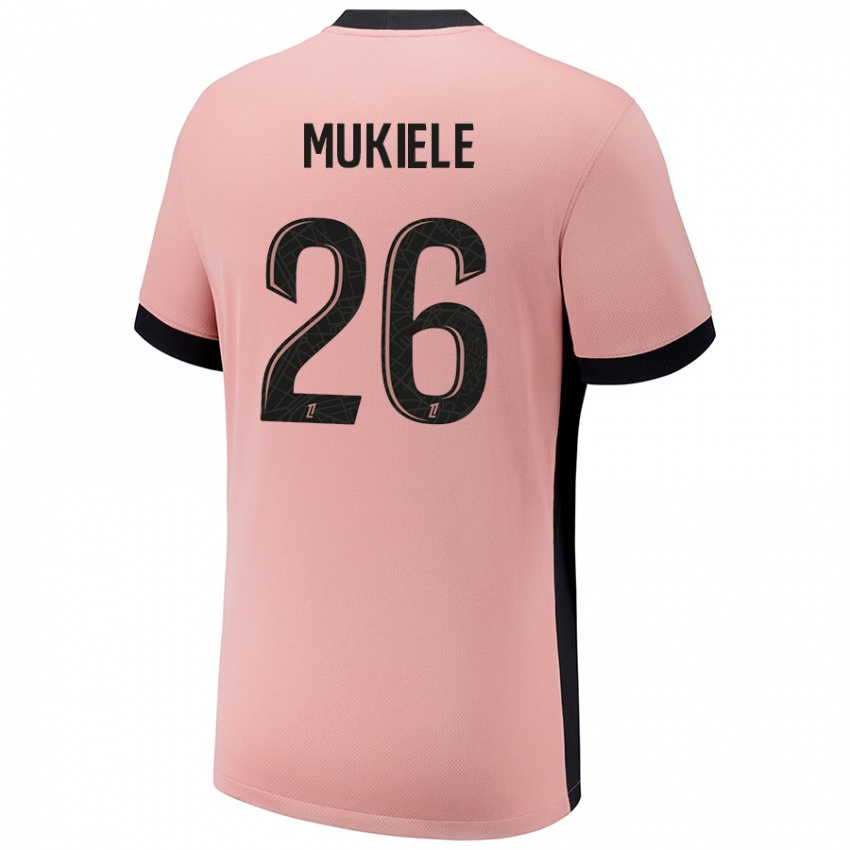 Criança Camisola Nordi Mukiele #26 Rosa Ferrugem Terceiro 2024/25 Camisa