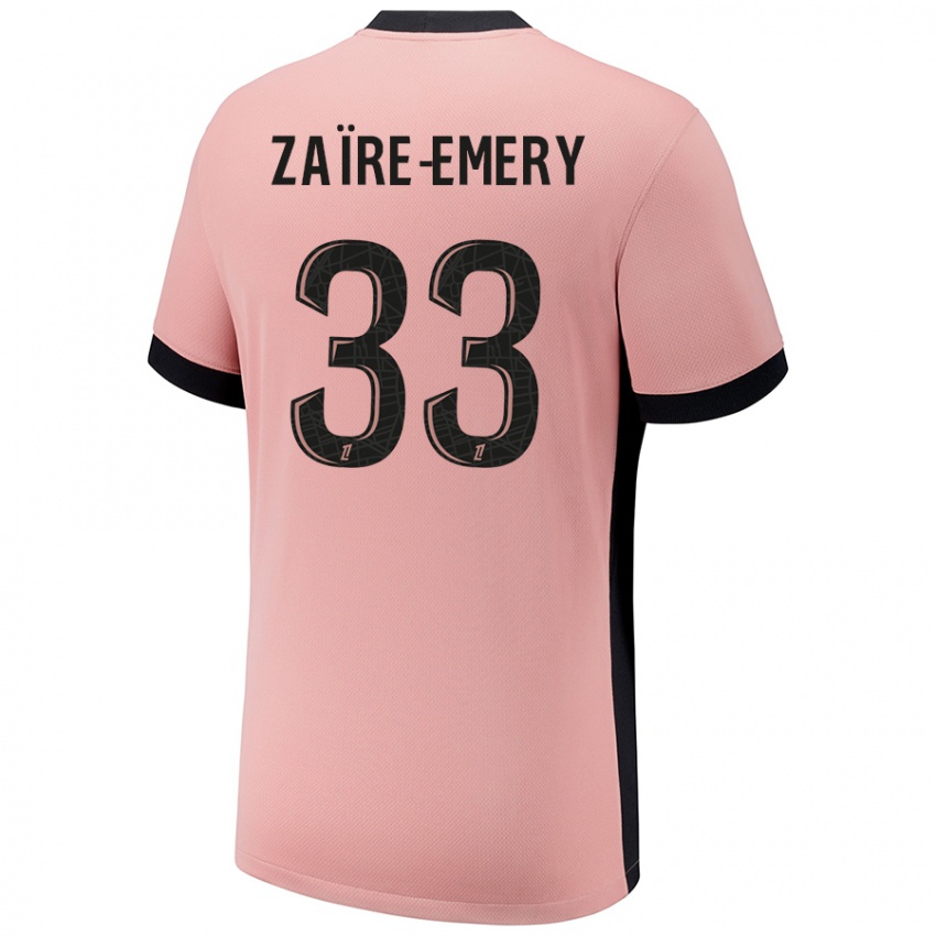 Criança Camisola Warren Zaire Emery #33 Rosa Ferrugem Terceiro 2024/25 Camisa