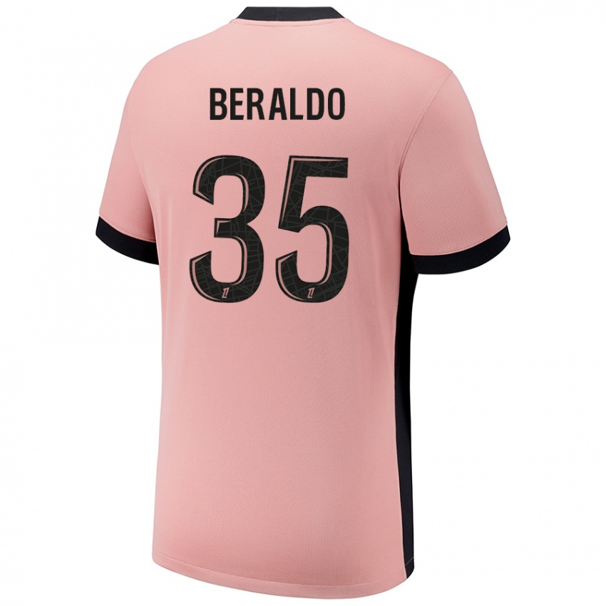 Criança Camisola Lucas Beraldo #35 Rosa Ferrugem Terceiro 2024/25 Camisa