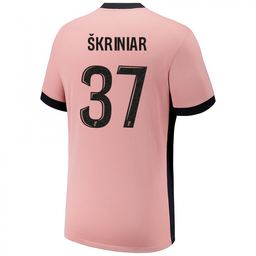 Criança Camisola Milan Skriniar #37 Rosa Ferrugem Terceiro 2024/25 Camisa