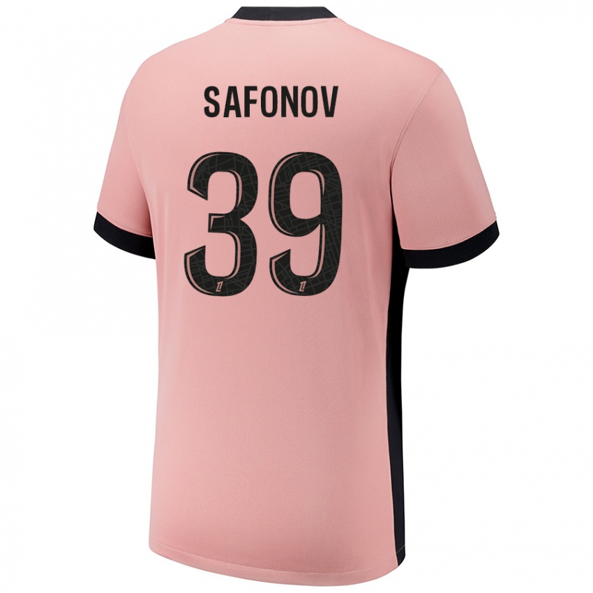 Criança Camisola Matvey Safonov #39 Rosa Ferrugem Terceiro 2024/25 Camisa