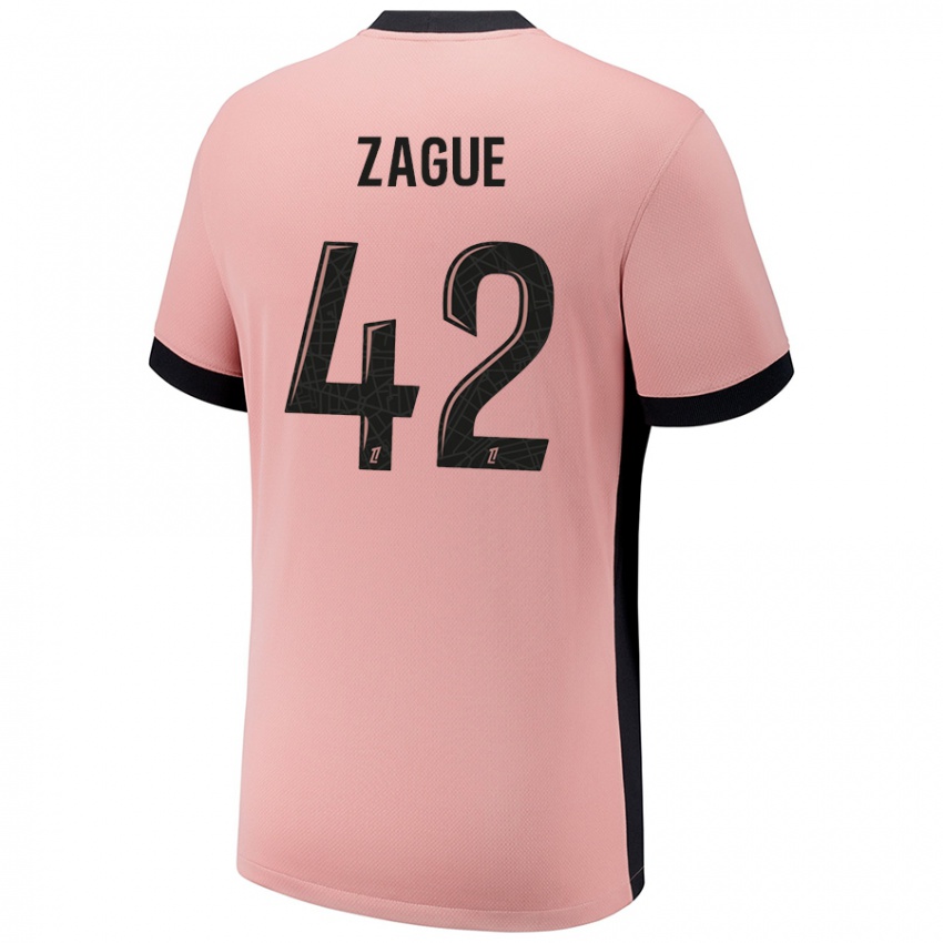 Criança Camisola Yoram Zague #42 Rosa Ferrugem Terceiro 2024/25 Camisa