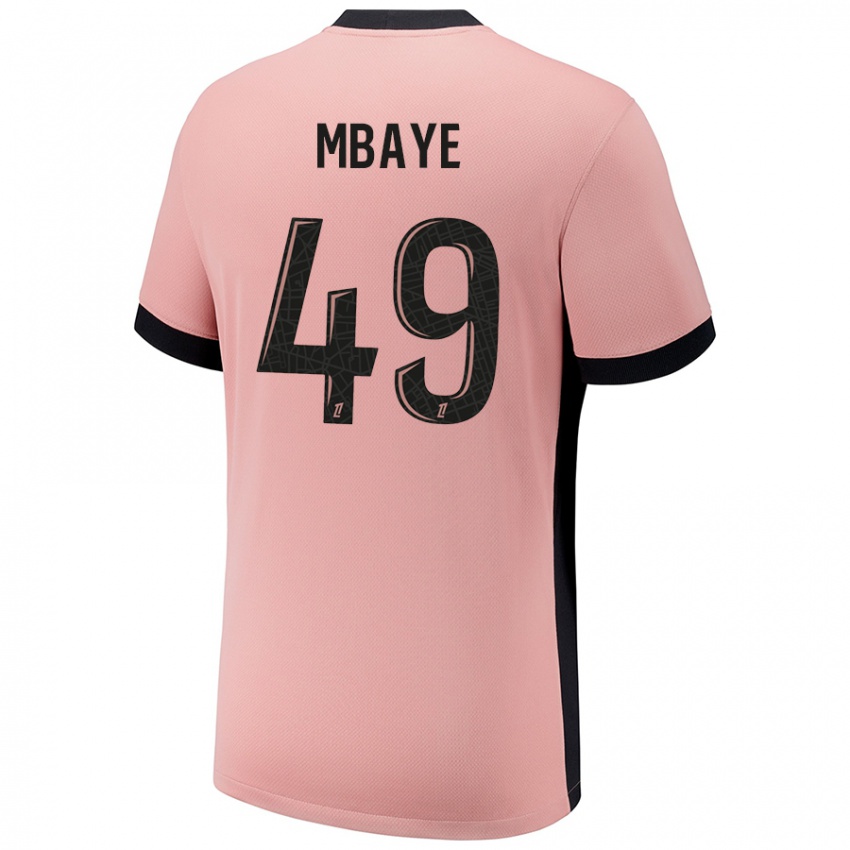 Criança Camisola Ibrahim Mbaye #49 Rosa Ferrugem Terceiro 2024/25 Camisa