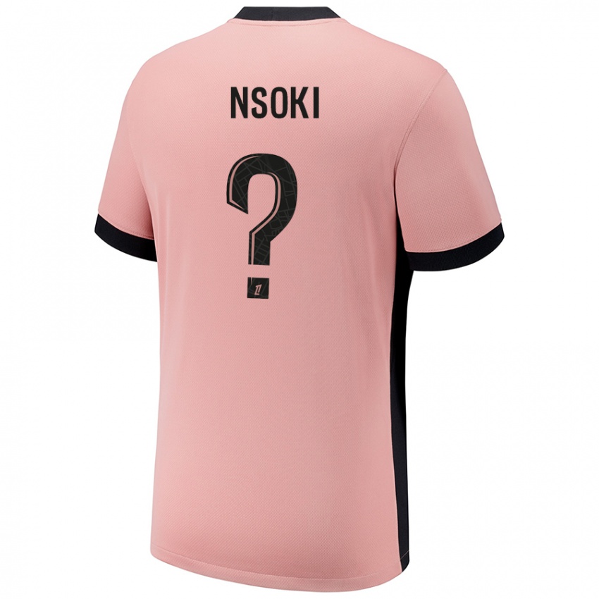 Criança Camisola Noah Nsoki #0 Rosa Ferrugem Terceiro 2024/25 Camisa