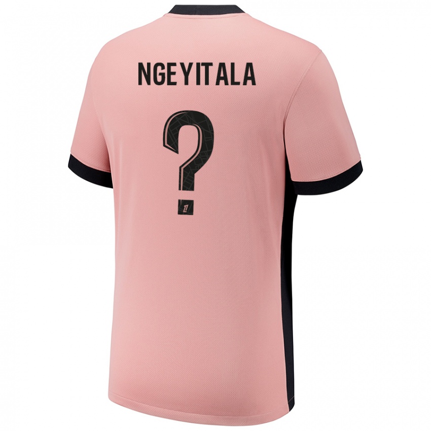 Criança Camisola Aurélien Ngeyitala #0 Rosa Ferrugem Terceiro 2024/25 Camisa