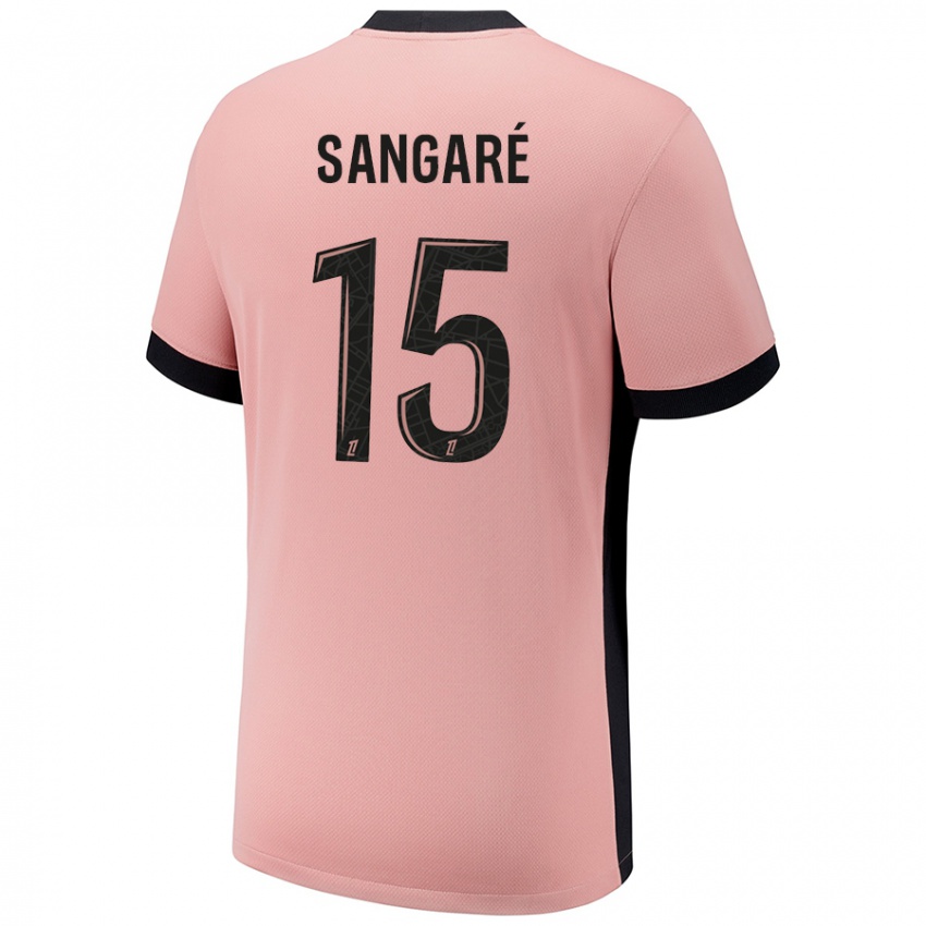 Criança Camisola Mahamadou Sangaré #15 Rosa Ferrugem Terceiro 2024/25 Camisa