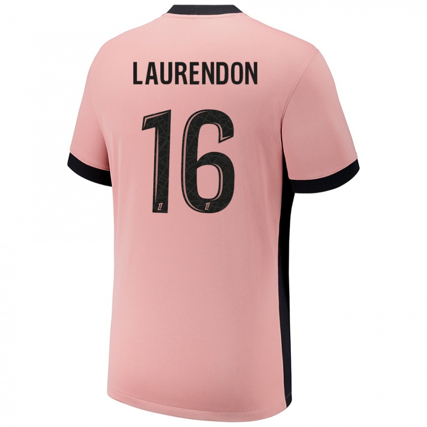 Criança Camisola Bilal Laurendon #16 Rosa Ferrugem Terceiro 2024/25 Camisa