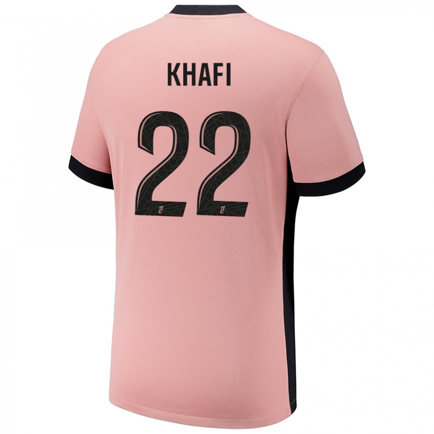 Criança Camisola Yanis Khafi #22 Rosa Ferrugem Terceiro 2024/25 Camisa