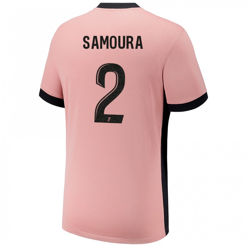 Criança Camisola Thiniba Samoura #2 Rosa Ferrugem Terceiro 2024/25 Camisa