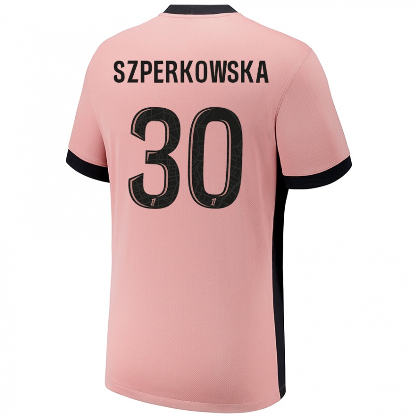 Criança Camisola Oliwia Szperkowska #30 Rosa Ferrugem Terceiro 2024/25 Camisa