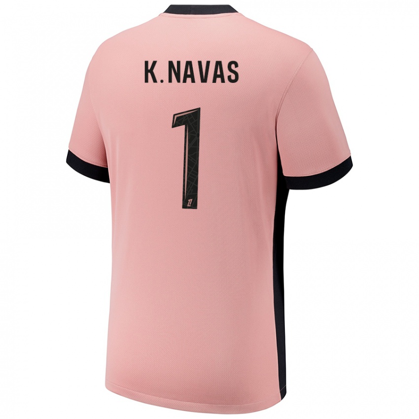 Criança Camisola Keylor Navas #1 Rosa Ferrugem Terceiro 2024/25 Camisa