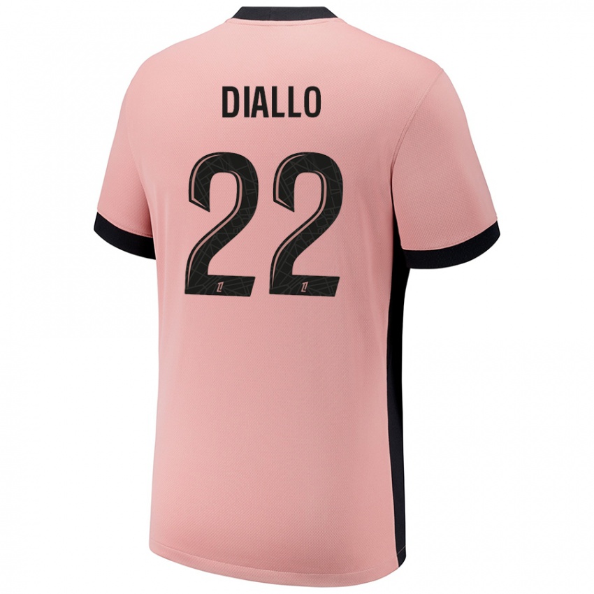 Criança Camisola Abdou Diallo #22 Rosa Ferrugem Terceiro 2024/25 Camisa