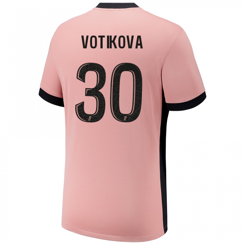 Criança Camisola Barbora Votikova #30 Rosa Ferrugem Terceiro 2024/25 Camisa