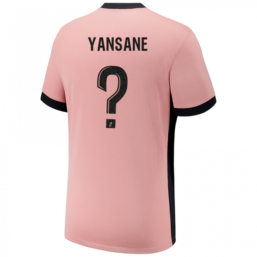 Criança Camisola Sekou Yansane #0 Rosa Ferrugem Terceiro 2024/25 Camisa