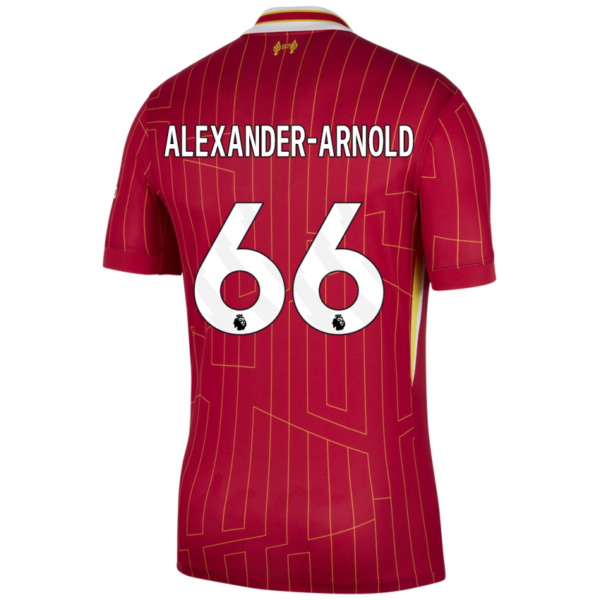 Homem Camisola Trent Alexander-Arnold #66 Branco Amarelo Branco Principal 2024/25 Camisa