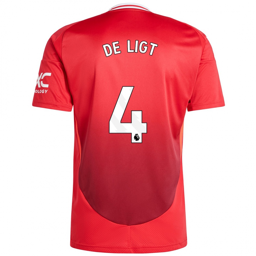 Homem Camisola Matthijs De Ligt #4 Vermelho Brilhante Principal 2024/25 Camisa