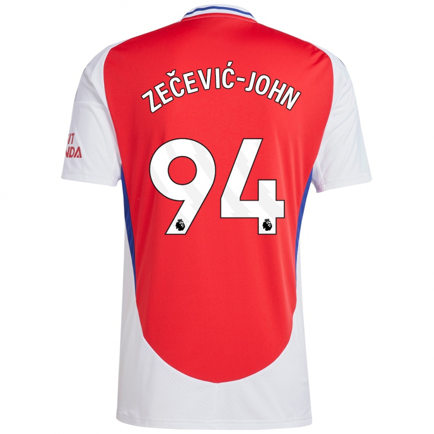 Homem Camisola Louis Zečević-John #94 Vermelho Branco Principal 2024/25 Camisa