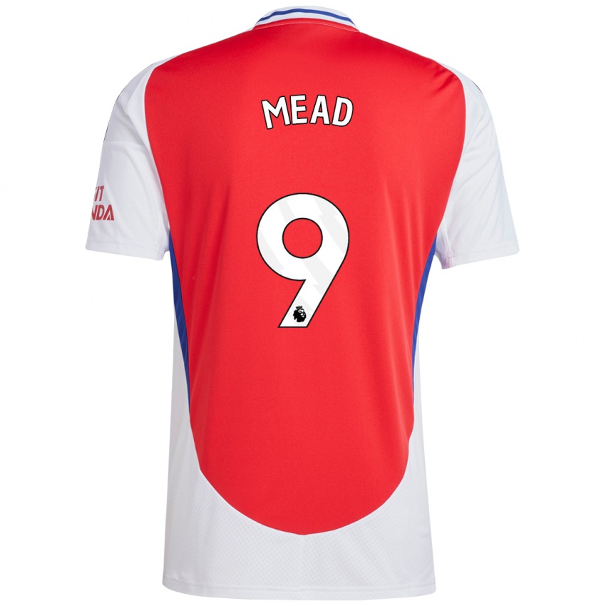 Homem Camisola Beth Mead #9 Vermelho Branco Principal 2024/25 Camisa