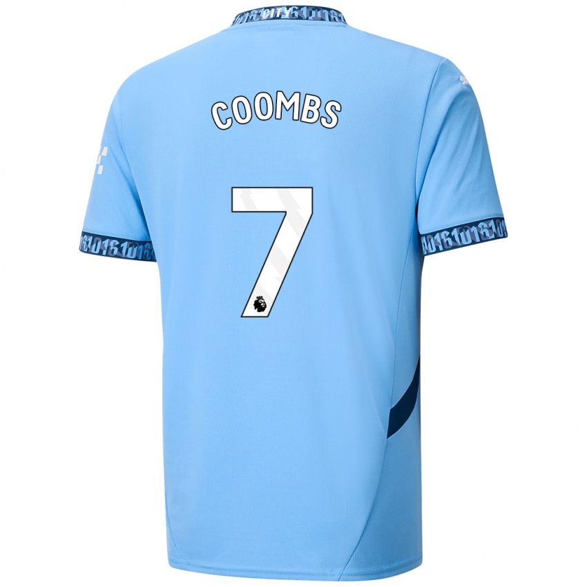 Homem Camisola Laura Coombs #7 Azul Marinho Principal 2024/25 Camisa