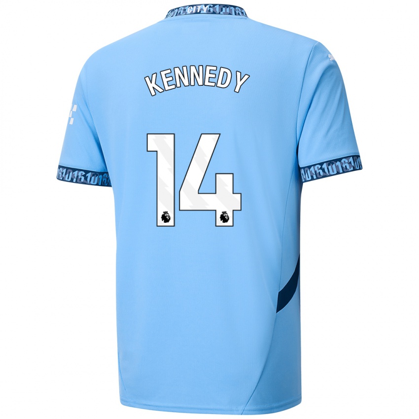 Homem Camisola Alanna Kennedy #14 Azul Marinho Principal 2024/25 Camisa