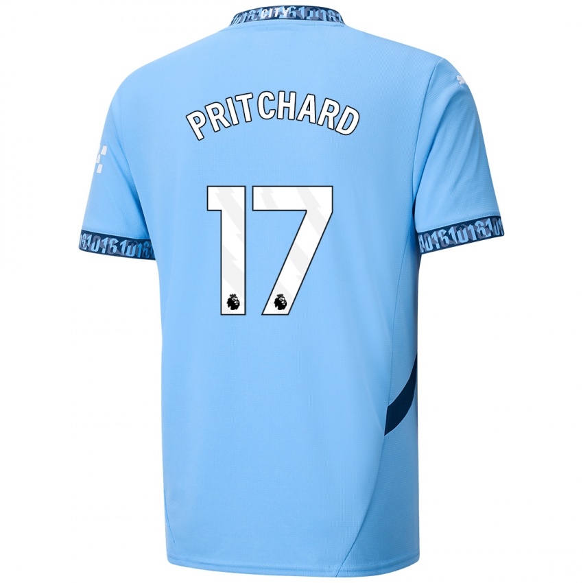 Homem Camisola Poppy Pritchard #17 Azul Marinho Principal 2024/25 Camisa