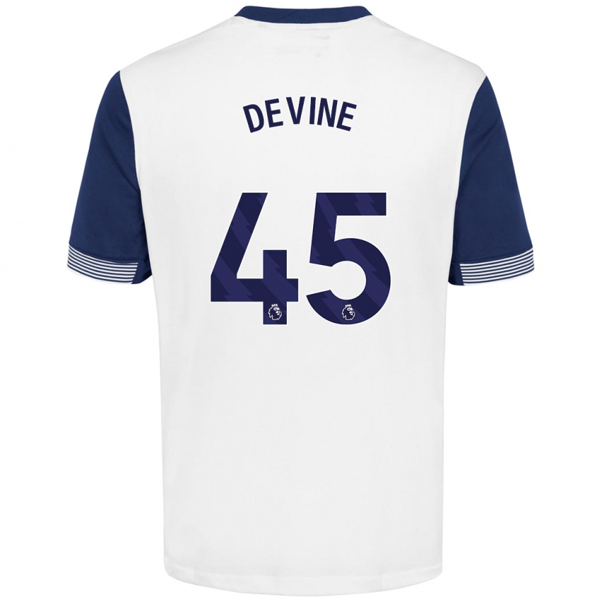 Homem Camisola Alfie Devine #45 Azul Branco Principal 2024/25 Camisa