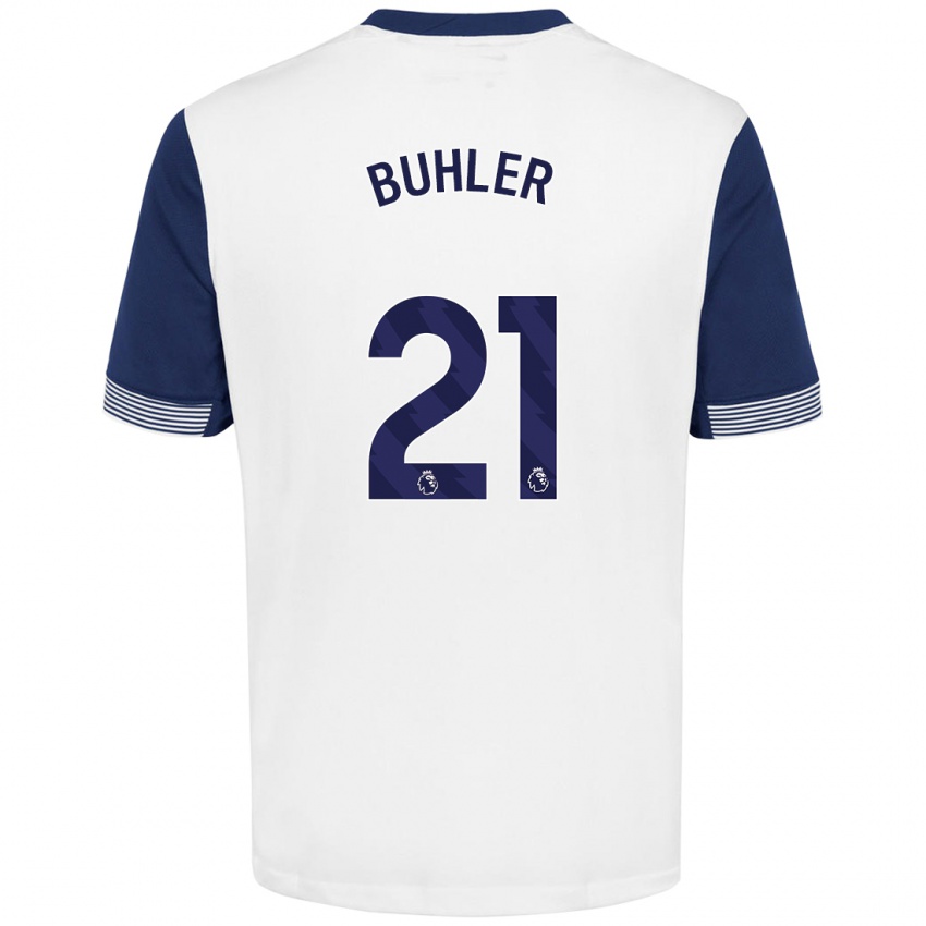 Homem Camisola Luana Bühler #21 Azul Branco Principal 2024/25 Camisa