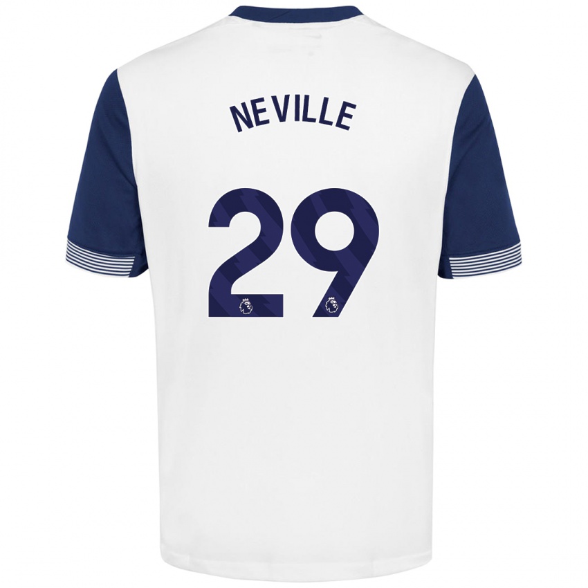 Homem Camisola Ashleigh Neville #29 Azul Branco Principal 2024/25 Camisa