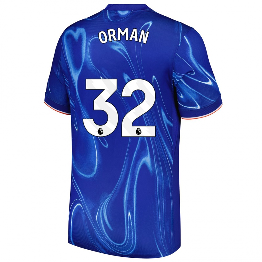 Homem Camisola Emily Orman #32 Branco Azul Principal 2024/25 Camisa