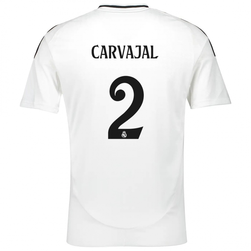 Homem Camisola Daniel Carvajal #2 Branco Principal 2024/25 Camisa