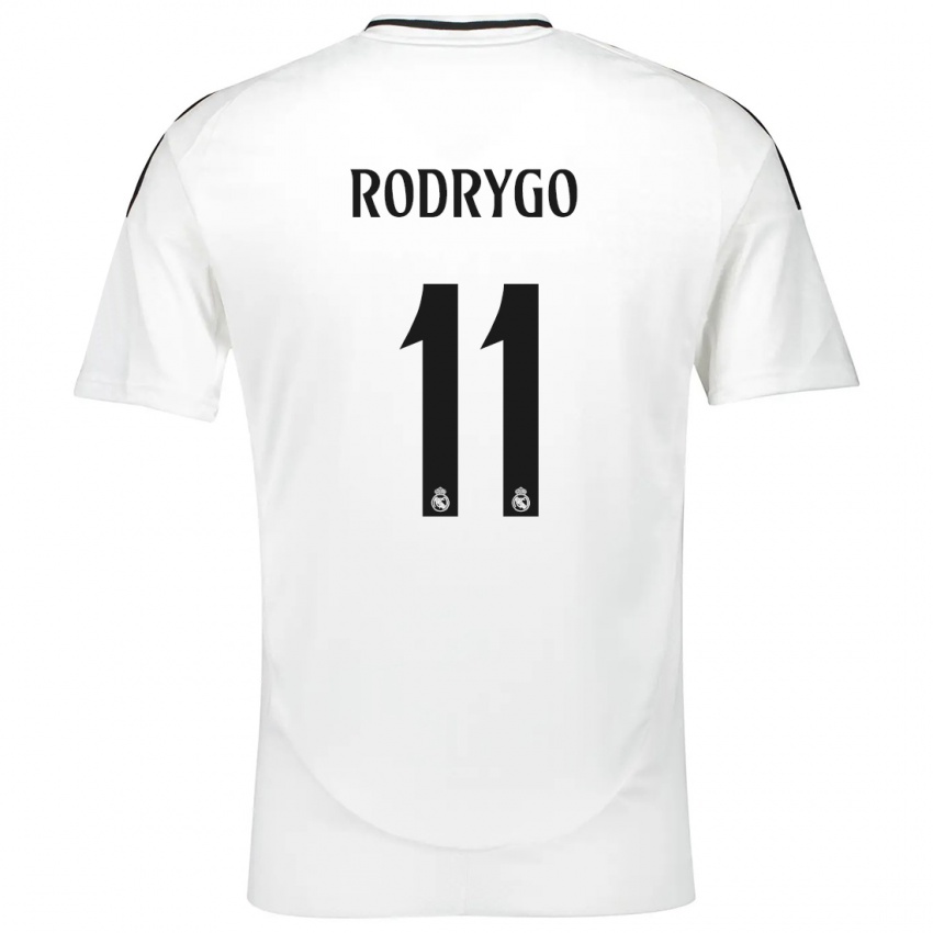 Homem Camisola Rodrygo #11 Branco Principal 2024/25 Camisa