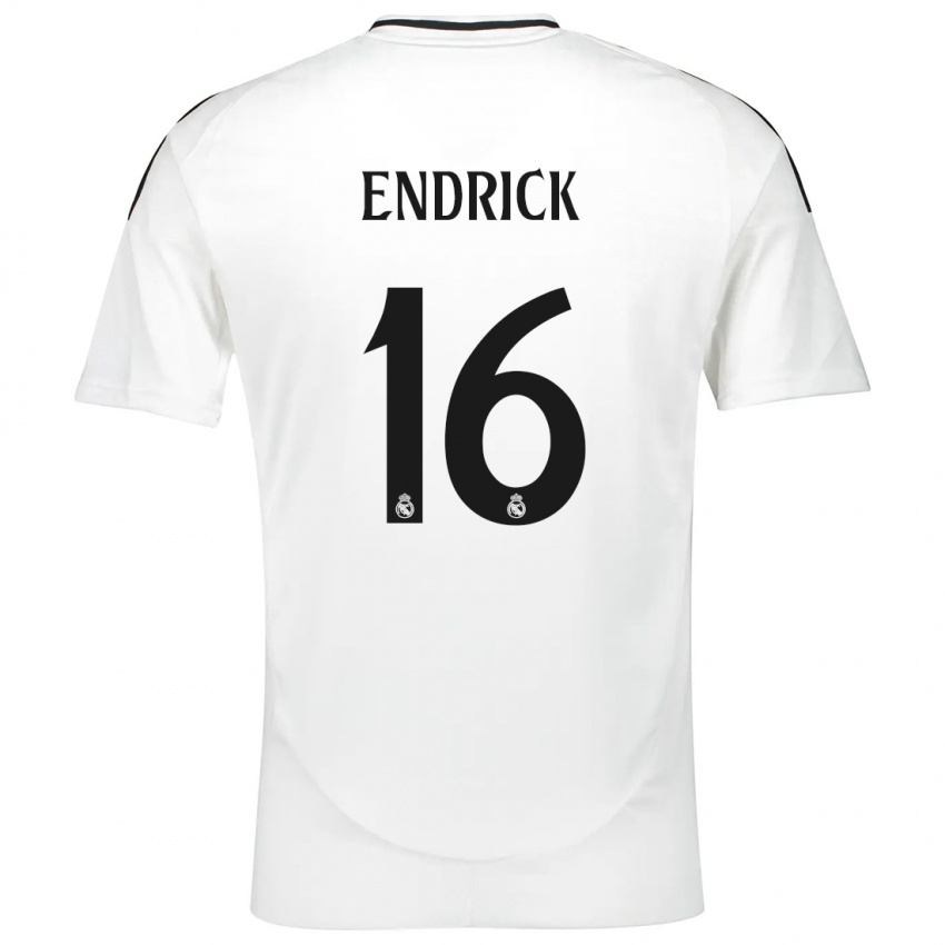 Homem Camisola Endrick #16 Branco Principal 2024/25 Camisa