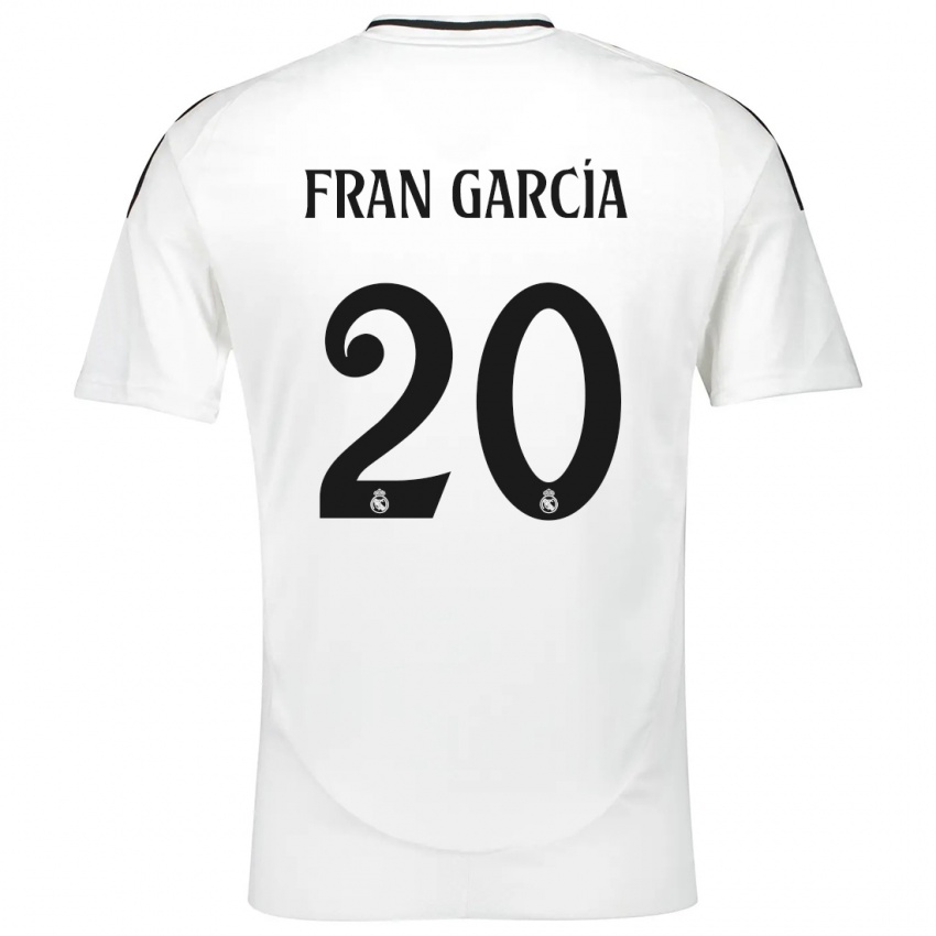 Homem Camisola Fran García #20 Branco Principal 2024/25 Camisa