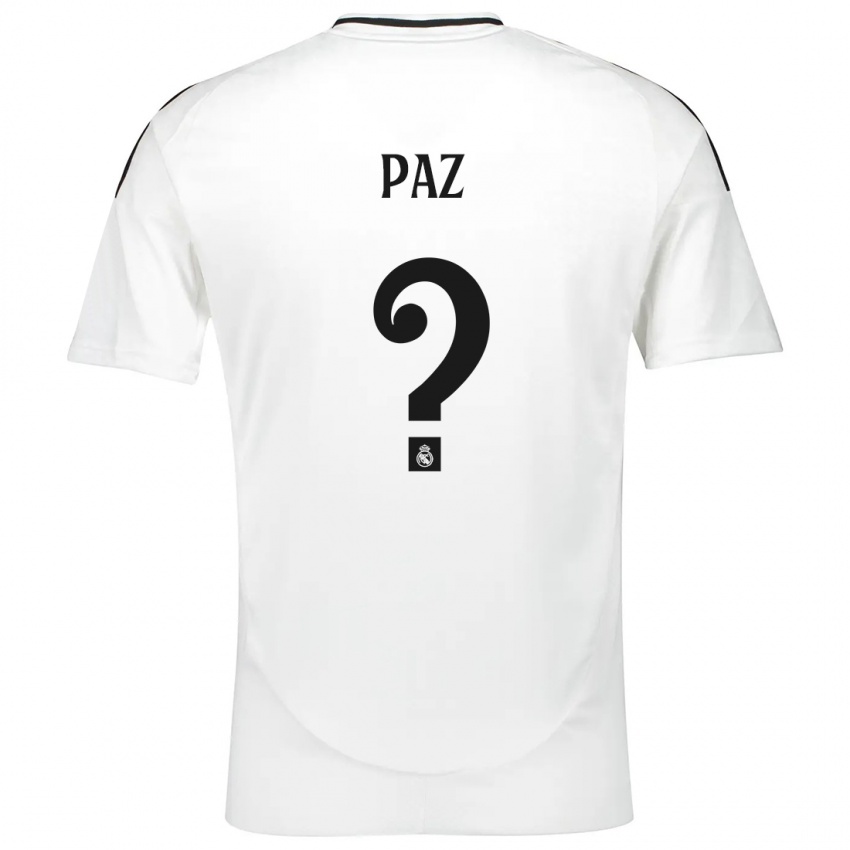 Homem Camisola Nico Paz #0 Branco Principal 2024/25 Camisa