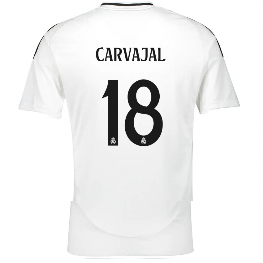 Homem Camisola Angel Carvajal #18 Branco Principal 2024/25 Camisa